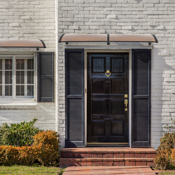 200*100cm 棕色板黑色支架 雨篷 ABS支架 一片式阳光板 前后铝条(72908277同款）-15