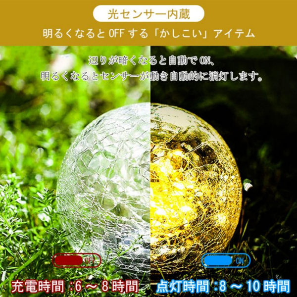 裂纹球灯 大号15cm 暖白 2个装 漩口灯线款（改良） 1200毫安-10