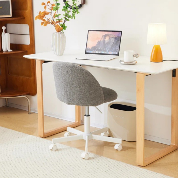 椅子 糖果转椅 泰迪绒 带轮子 灰色-2