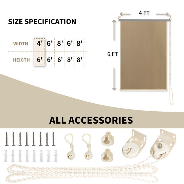 7'X8' 芝麻色HDPE拼接卷帘-2