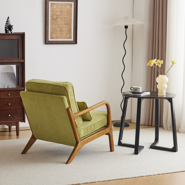 1pcs款 矮扶手椅 65*80*78cm 条绒 橄榄绿 室内休闲椅-32