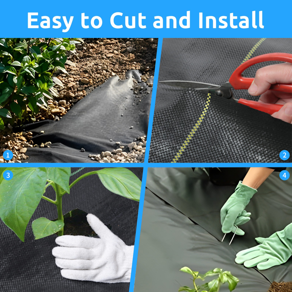 XISHAN 3'X300' 黑色HDPE70克重防草布-11