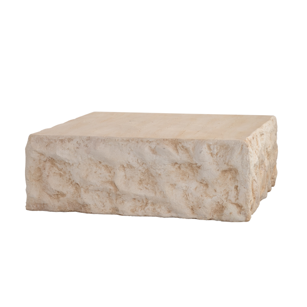 MgO 中世纪圆形中心咖啡桌，复古仿石沙发，前现代风格咖啡桌，米色咖啡桌，适用于客厅、办公室、公寓-4