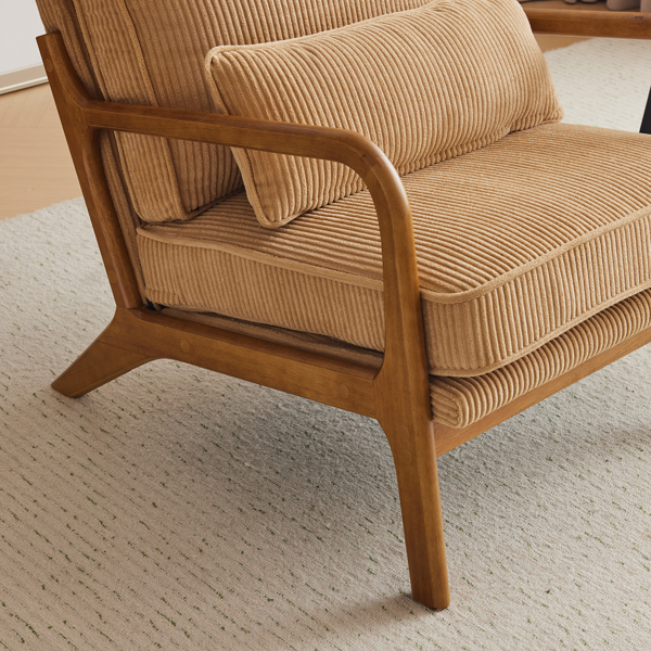 1pcs款 矮扶手椅 65*80*78cm 条绒 卡其色 室内休闲椅-25