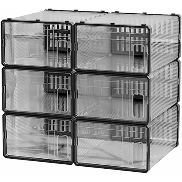 鞋盒 F款 小号 6个装 黑色 33*23*14cm（厚斜纹片）-1