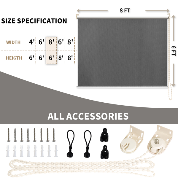 7'X8' 浅灰色HDPE拼接卷帘-4