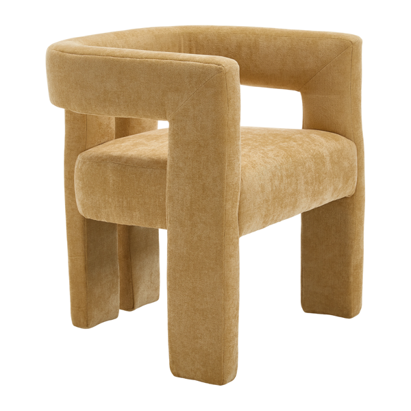 现代风格布艺软垫休闲椅/餐椅/桶形边椅/厨房扶手椅，适用于客厅，2件套-9