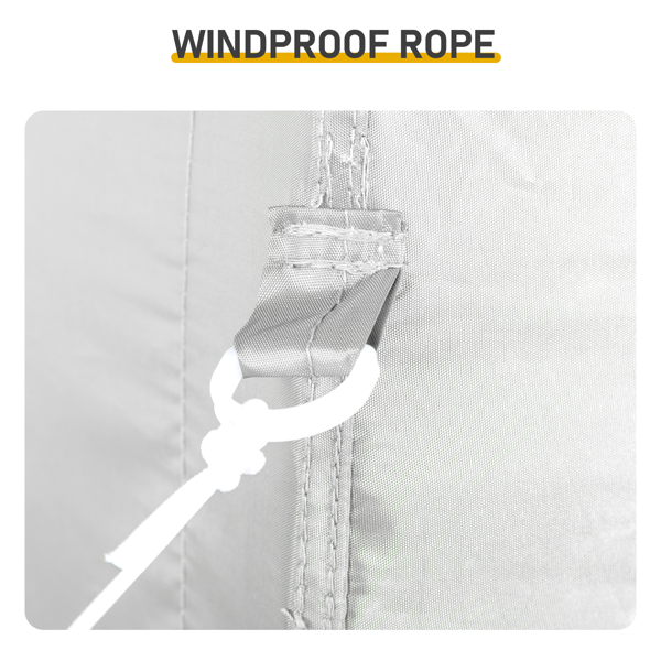 5X5FT 白色  4围(2围2门) 折叠棚 顶布/围布涂银 210D牛津布 白色喷塑钢管 带2个网格收纳袋 配拎包-11