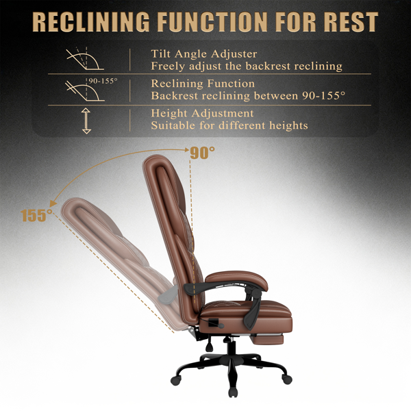 游戏椅，带充气腰托的办公椅，符合人体工学的舒适宽体电脑椅，配有脚凳和联动软扶手，高靠背3D包裹式坐垫-5