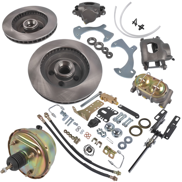 刹车盘套装 Front Disc Brake Conversion Kit Manual Master Cylinder Replacement for Ford Full Size & Galaxie 1957-1972 DBKFSFD64STD-4
