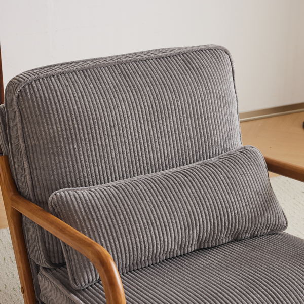 1pcs款 矮扶手椅 65*80*78cm 条绒 浅灰色 室内休闲椅-20