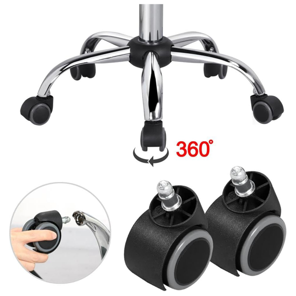 椅子 电脑椅 L型无扶手 黑色 SF-5801 皮质 黑灰PU轮 131337-4