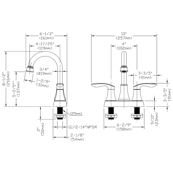 2手柄4英寸哑黑浴室水龙头，带弹出式排水管和供水软管的浴室洗手盆水龙头【周末不发货，TK/TEMU订单仅支持自提】-7