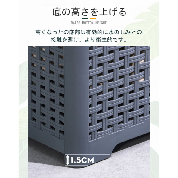 脏衣篮 手提塑料 灰色 可折叠 44*34*32cm-13