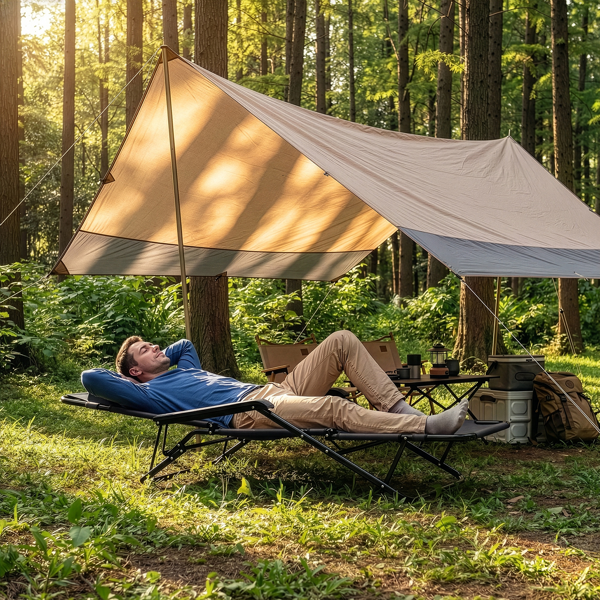 140*60*87cm 户外躺床 黑色铁管 黑色牛津布床面 130kg 可变躺床-8