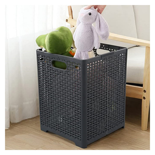 脏衣篮 手提塑料 灰色 可折叠 44*34*32cm-14
