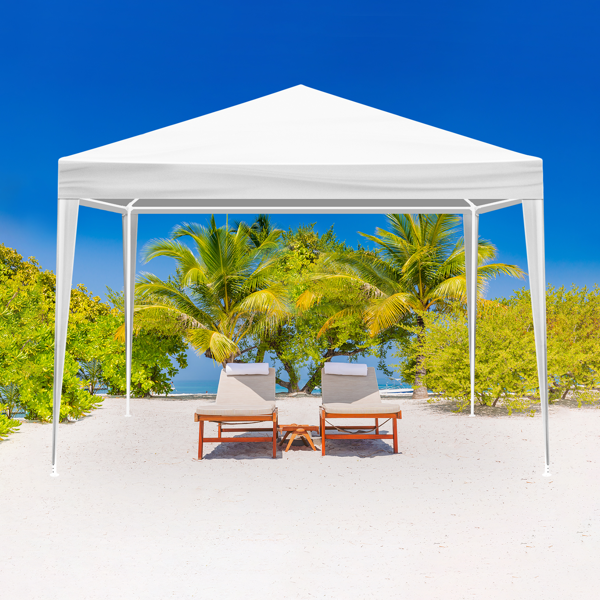 10*10ft  白色  4围 仿折叠棚 2门2窗  PE布 喷塑铁管-14