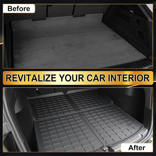 适用于2021-2023年特斯拉Model 3地板垫套装，6件，全覆盖前后行李箱垫，防滑-5