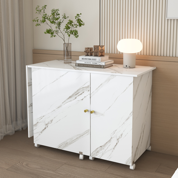 57.5英寸可折叠缝纫机桌，带锁定脚轮，多功能储物工艺工作台，带搁板、收纳箱和柜子，可调节缝纫柜，适用于家庭、卧室和工艺室（白色）-16