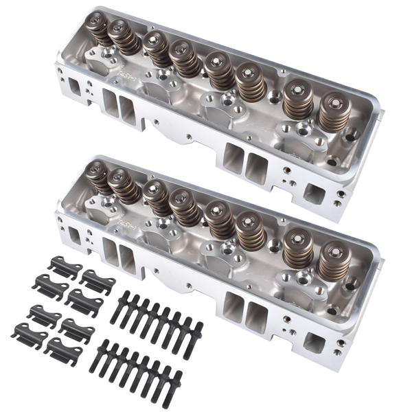 缸盖总成 2Pcs Complete Cylinder Heads 129006601 Fits for Small Block Chevy 350 190cc 64cc 2.02/1.60'' - Straight-6