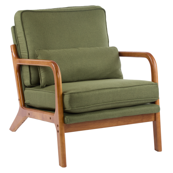 橡木扶手 单人休闲椅  室内休闲椅 橡木 软包 墨绿色 室内休闲椅 1pcs-16