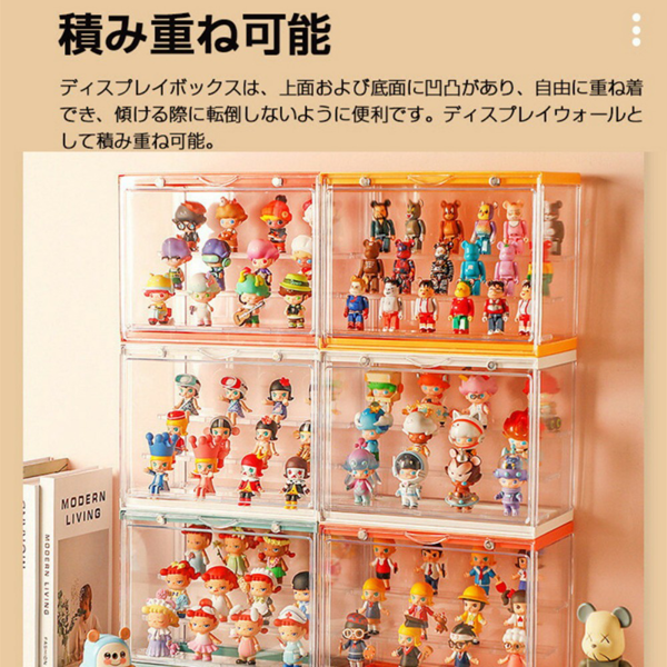 手办收纳盒 2个装 亚克力 透明 大三层（白色）-6