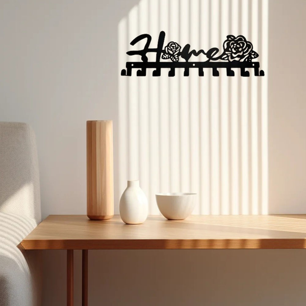 CIFbuy™ 房屋玫瑰钥匙挂架 金属壁挂式多功能收纳架（TikTok、temu下自提）-5