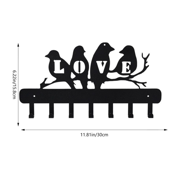 CIFbuy™ 2件装时尚金属墙面收纳架 现代乡村风衣帽钥匙挂架（TikTok、temu下自提）-6