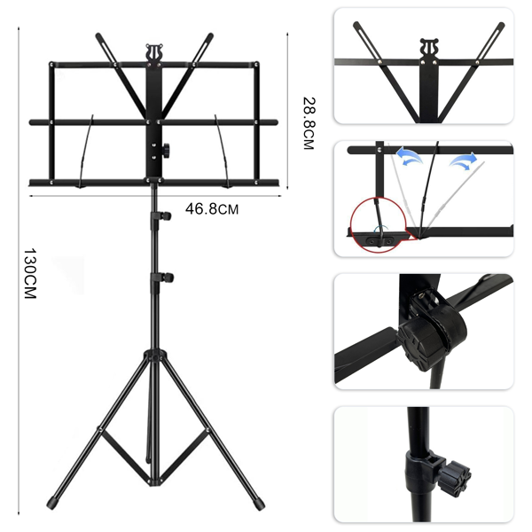 乐谱架 带收纳包 HY-202(胶头链接）-2