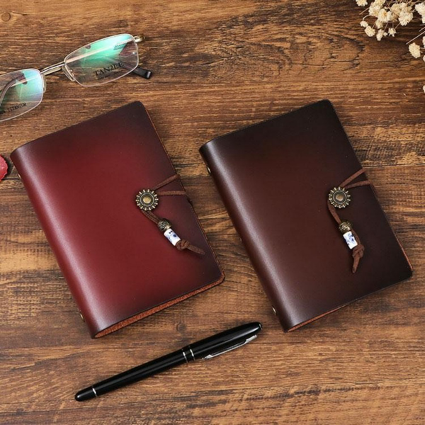 笔记本 A7小活页 黑色 复古 二层牛皮-13