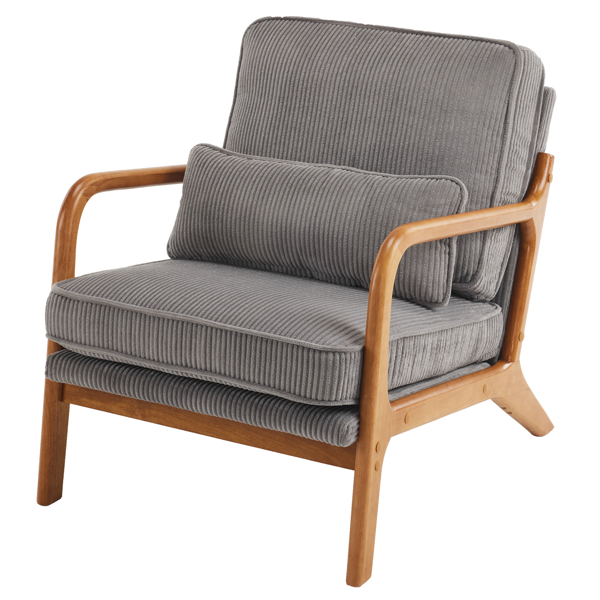 1pcs款 矮扶手椅 65*80*78cm 条绒 浅灰色 室内休闲椅-10