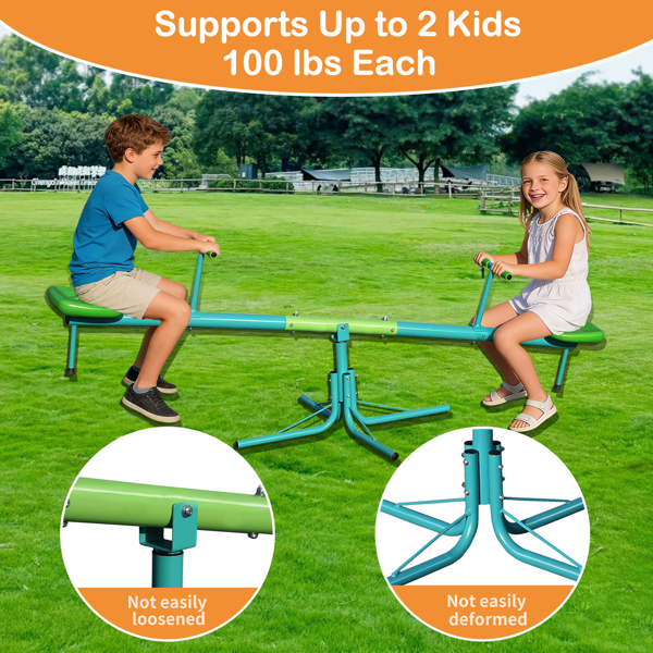 旋转360度幼儿坐和旋转跷跷板蹒跚，跷跷板，儿童跷跷板户外游戏设备后院操场-7