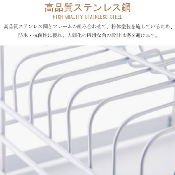 厨房碗碟沥水架 铁艺 双层白色-2