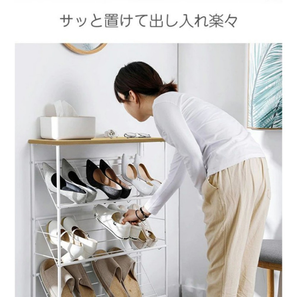 鞋架 铁线款 白色 四层-11