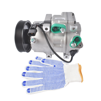 汽车空调压缩机 A/C Compressor with Clutch Fits for Hyundai Genesis 3.8 Sedan 4-Door 2009-2014 V6 3.8L 6-Groove Pulley 977013M001 977013M000