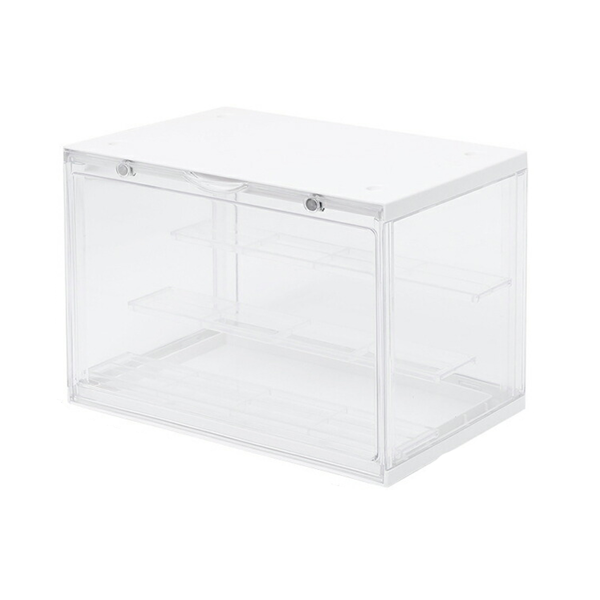 手办收纳盒 2个装 亚克力 透明 大三层（白色）-1
