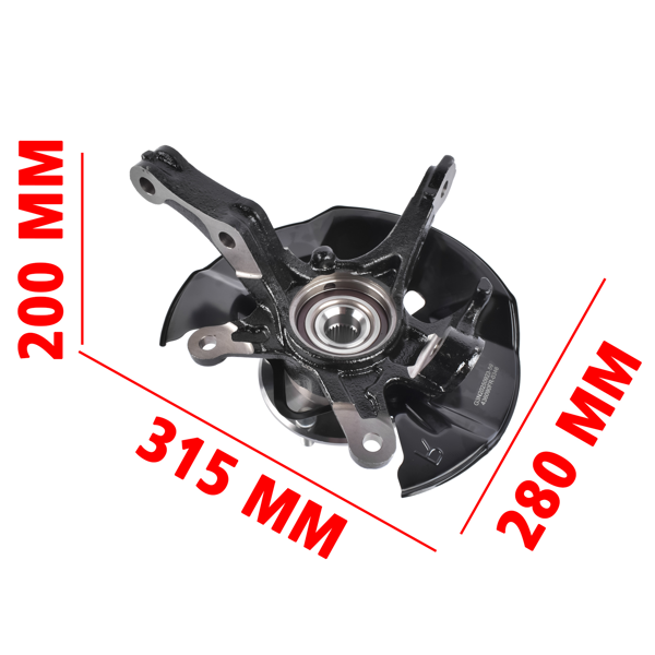 转向节总成 Front Right Steering Knuckle & Hub Bearing Assy Replacement for Honda Civic 2012 L4 1.5 1.8L-10