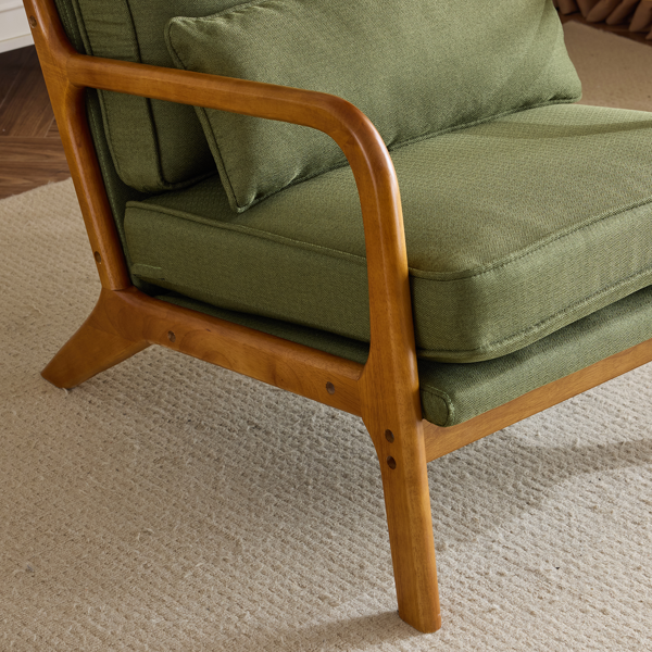 橡木扶手 单人休闲椅  室内休闲椅 橡木 软包 墨绿色 室内休闲椅 1pcs-29