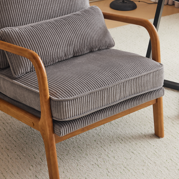 1pcs款 矮扶手椅 65*80*78cm 条绒 浅灰色 室内休闲椅-22
