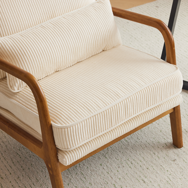 1pcs款 矮扶手椅 65*80*78cm 条绒 米白色 室内休闲椅-16