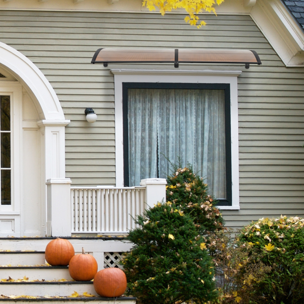 200*100cm 棕色板黑色支架 雨篷 ABS支架 一片式阳光板 前后铝条(72908277同款）-13