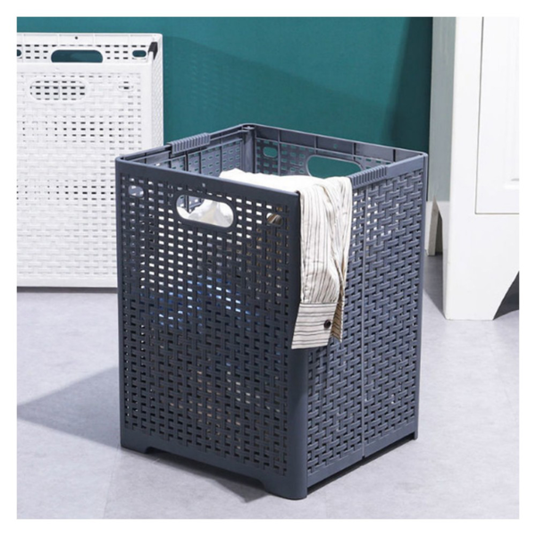 脏衣篮 手提塑料 灰色 可折叠 44*34*32cm-12