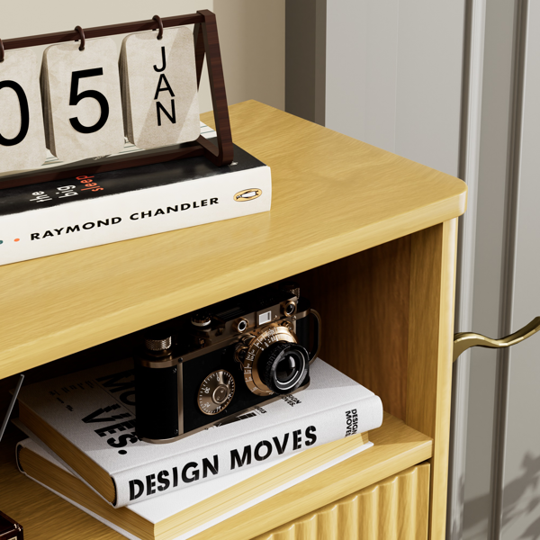 玄关鞋柜收纳柜，隐藏式鞋柜，带2个翻盖抽屉，高大独立式鞋架，适用于门厅、走廊。天然色，长31.6英寸 x 宽9.6英寸 x 高40英寸。-5