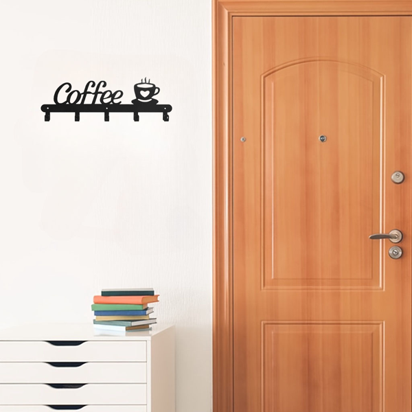 CIFbuy™ 壁挂式金属咖啡杯架带多功能挂钩厨房客厅收纳架（TikTok、temu下自提）-5