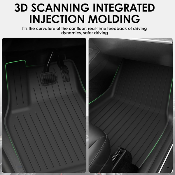 适用于2021-2023年特斯拉Model 3地板垫套装，6件，全覆盖前后行李箱垫，防滑-2