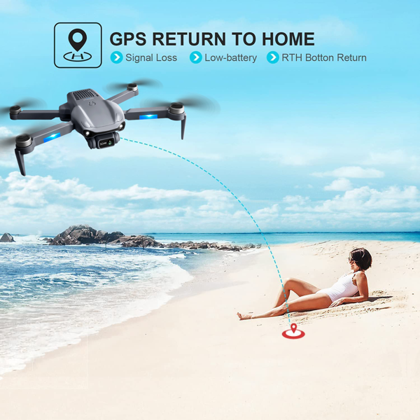 F12 Grey RC Drone GPS 5G WIFI 6K HD Wide Angle Dual Camera Smart Follow Quadcopter,Professional drones/adult drones, for beginners，Logistics is randomly sent by USPS/FEDEX/UPS/UNI-14
