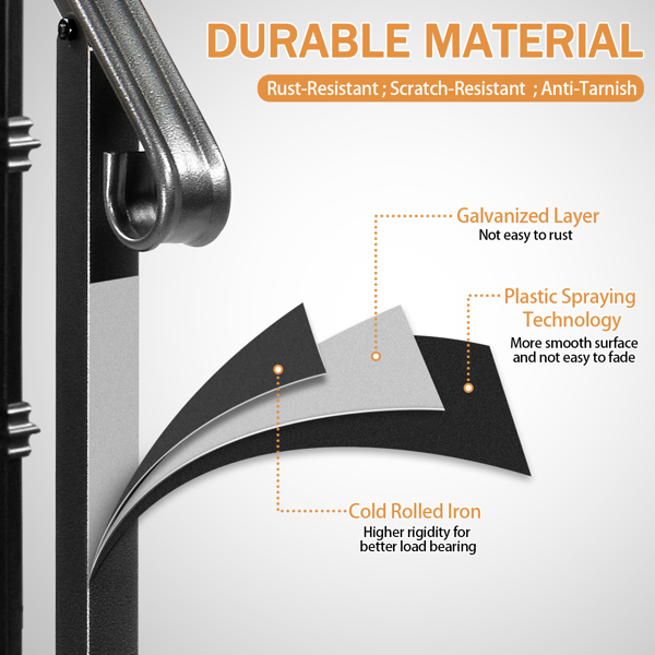 【同款编码：16547875  16547875】哑光黑色   3阶 双排单宝塔装饰 庭院楼梯扶手-3