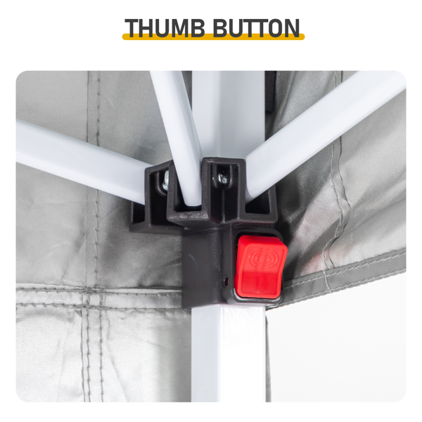 5X5FT 白色  4围(2围2门) 折叠棚 顶布/围布涂银 210D牛津布 白色喷塑钢管 带2个网格收纳袋 配拎包-9