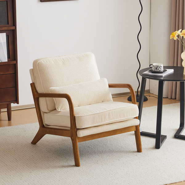 1pcs款 矮扶手椅 65*80*78cm 条绒 米白色 室内休闲椅-33
