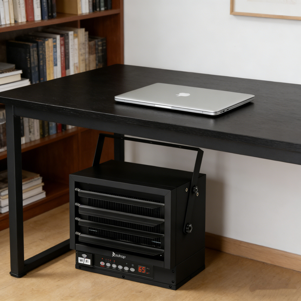 美规 CZ220W 240V 5000W 取暖器 黑色 铁 带WIFI/金属发热管/可调温/定时//带显示/带遥控器/不带电源线 工业取暖器-7